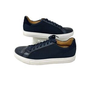 Saks Fifth Avenue By Magnani Low-Top Leather Suede Canvas Sneakers Navy Size 12